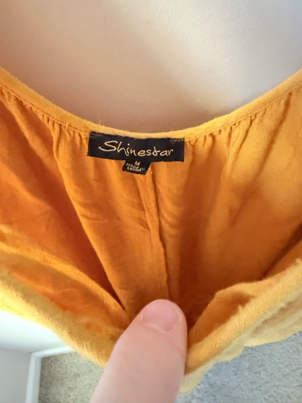 Shinestar Gold Mustard Yellow Romper Jumpsuit Adjustable Straps Wide Leg Pockets - Picture 4 of 5